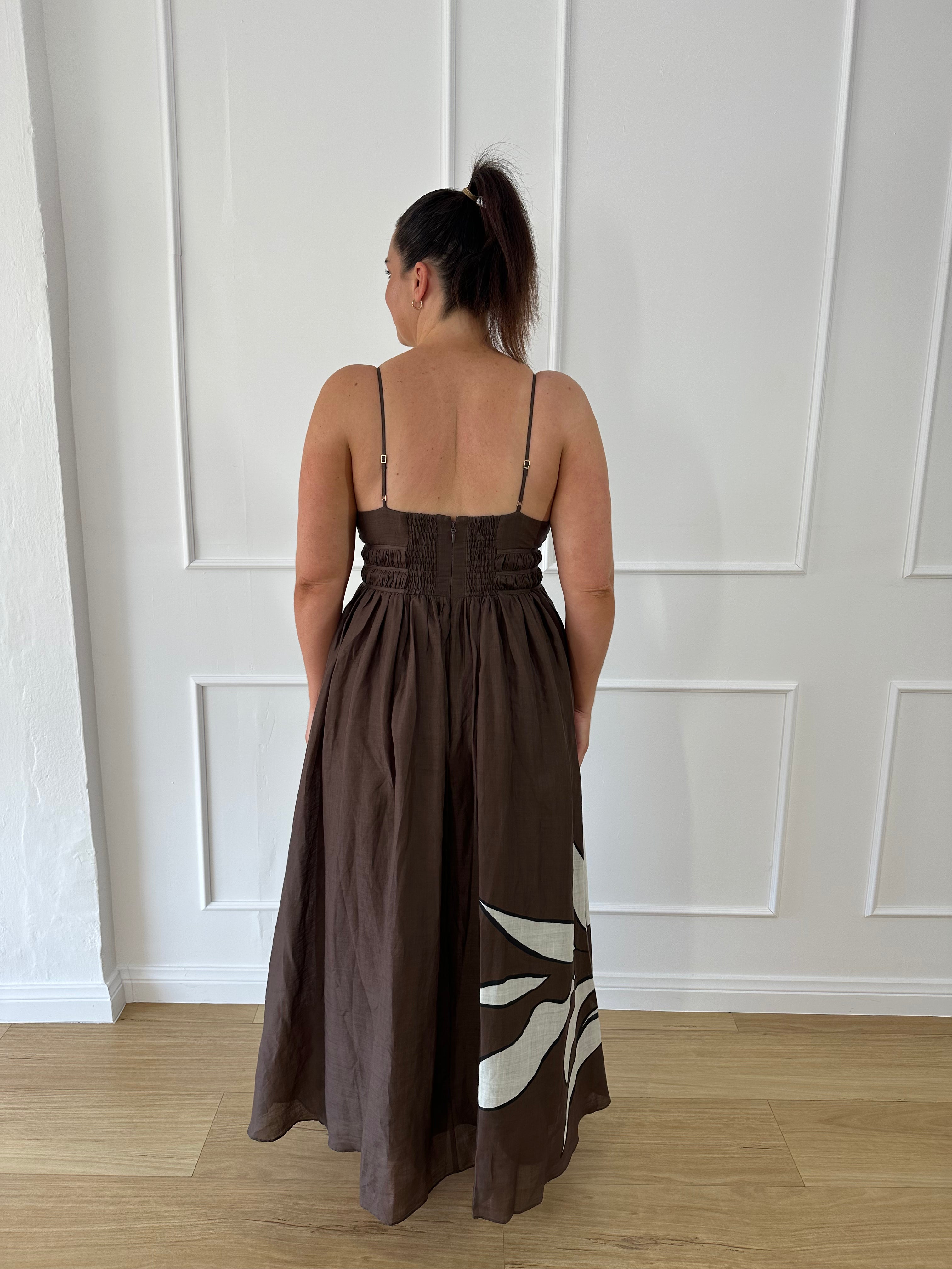 AJE - Planetary Maxi Dress- Brown- Size 12 & 16