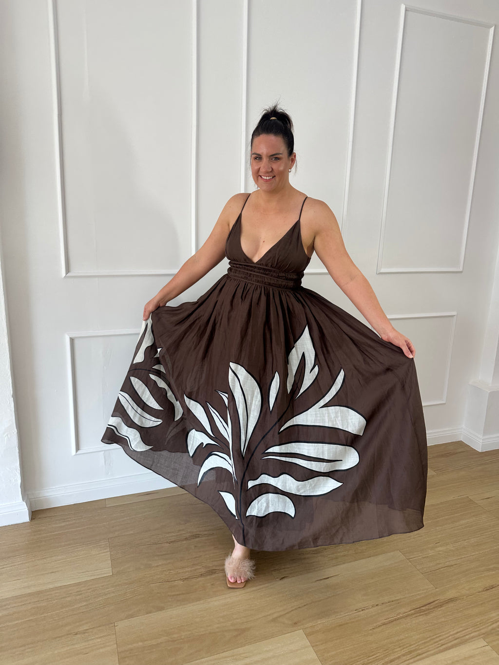 AJE - Planetary Maxi Dress- Brown- Size 12 & 16