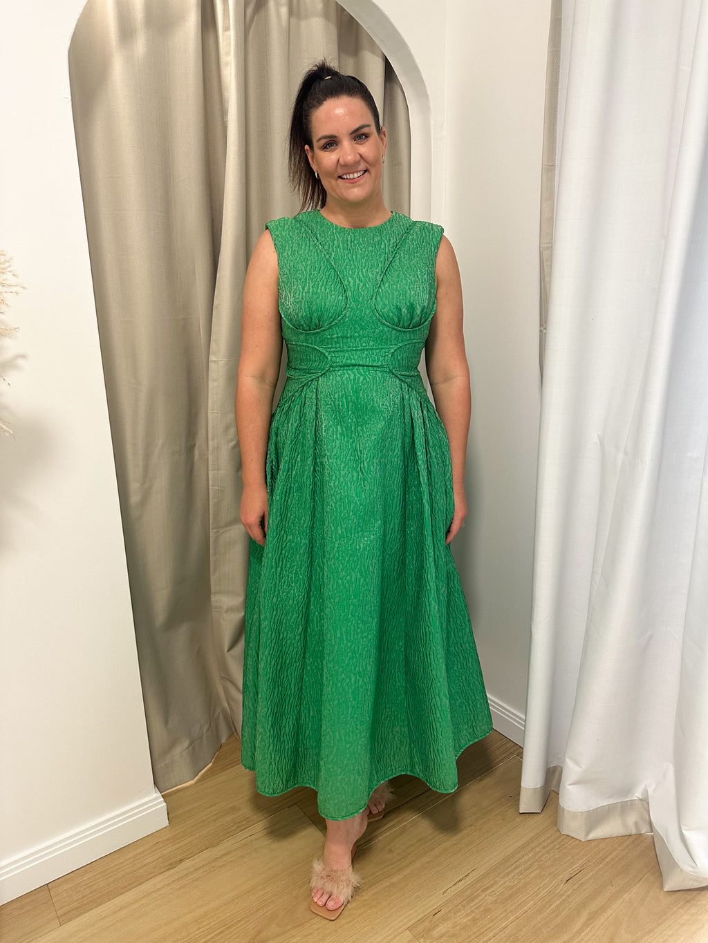 Rachel Gilbert- Celia Dress- Apple Green- Size 14