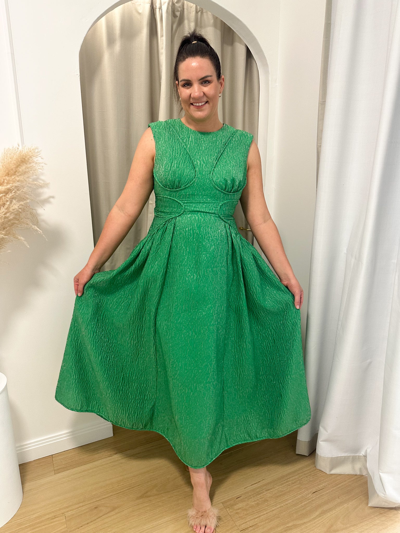 Rachel Gilbert- Celia Dress- Apple Green- Size 14