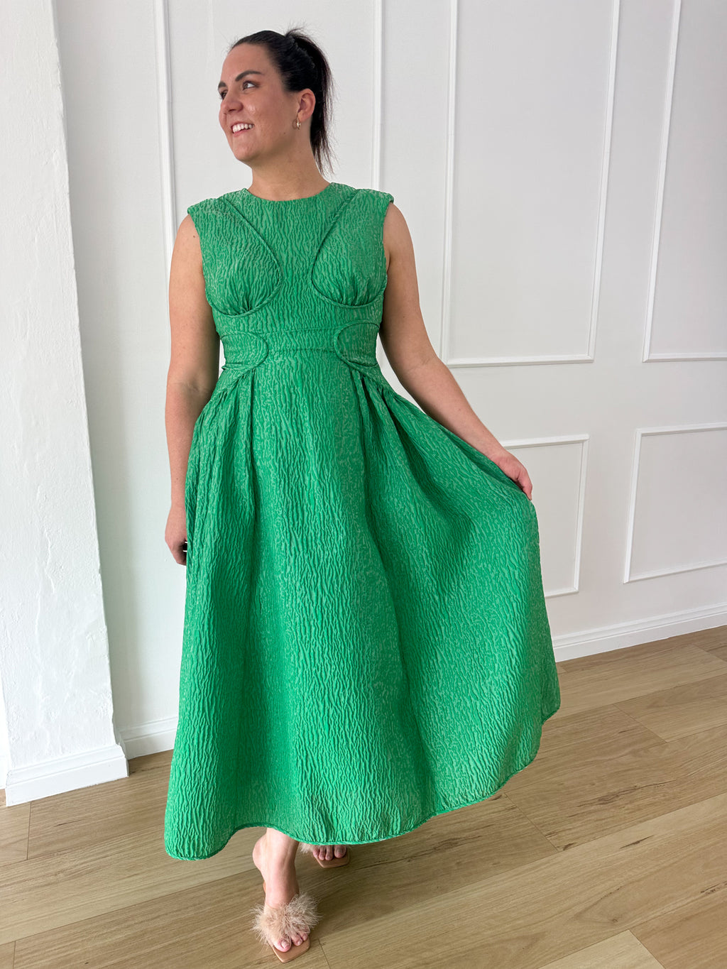 Rachel Gilbert- Celia Dress- Apple Green- Size 14