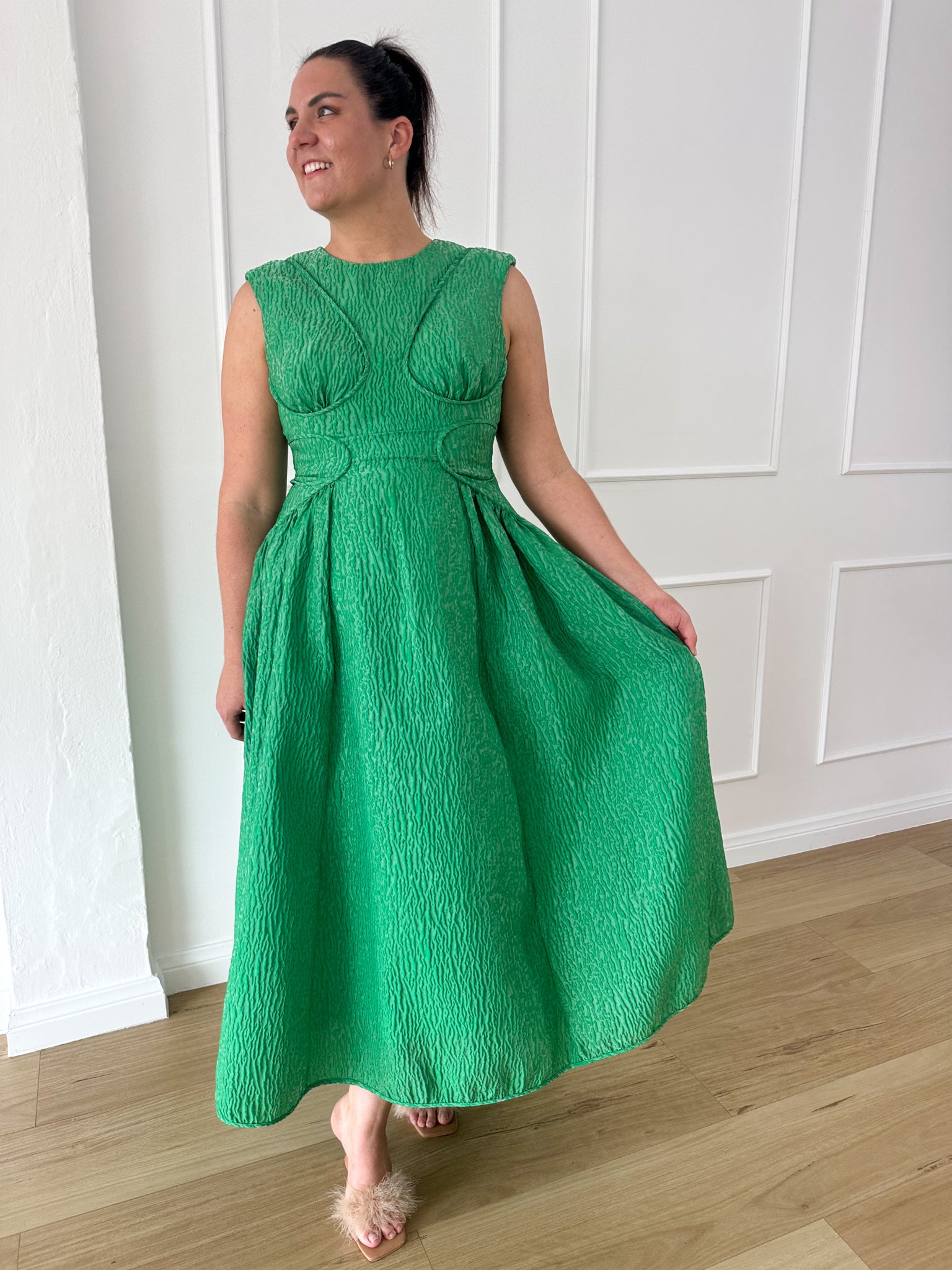 Rachel Gilbert- Celia Dress- Apple Green- Size 14