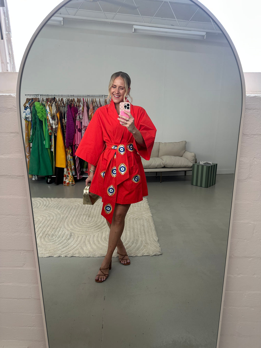 La Boheme- Nirvana Robe Mini Dress- Red- Size S/M