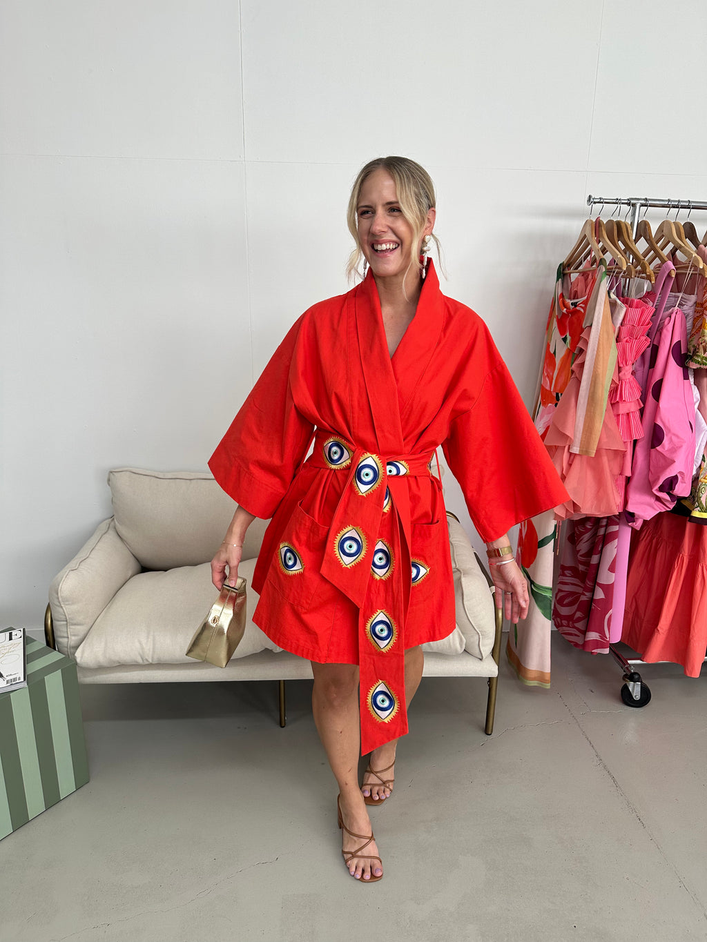 La Boheme- Nirvana Robe Mini Dress- Red- Size S/M