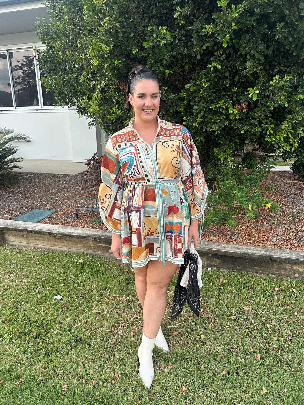 ALEMAIS- Michelle Mini Dress- Multi- Size 12