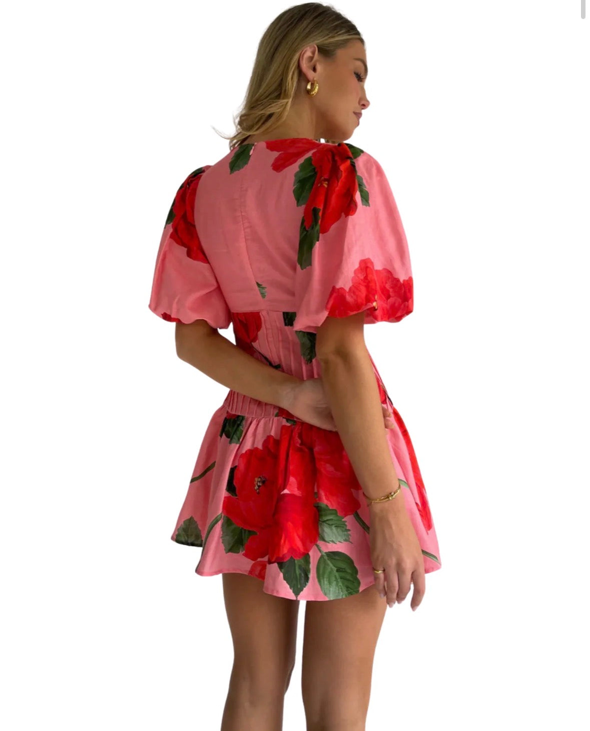 By Nicola– Neve Mini Dress in Raspberry Bloom- Size 8
